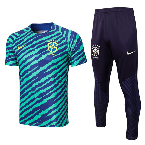 Entrenamiento Brasil Conjunto Completo 2022-23 Verde Azul